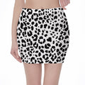 Black And White Jaguar Pattern Print Pencil Mini Skirt