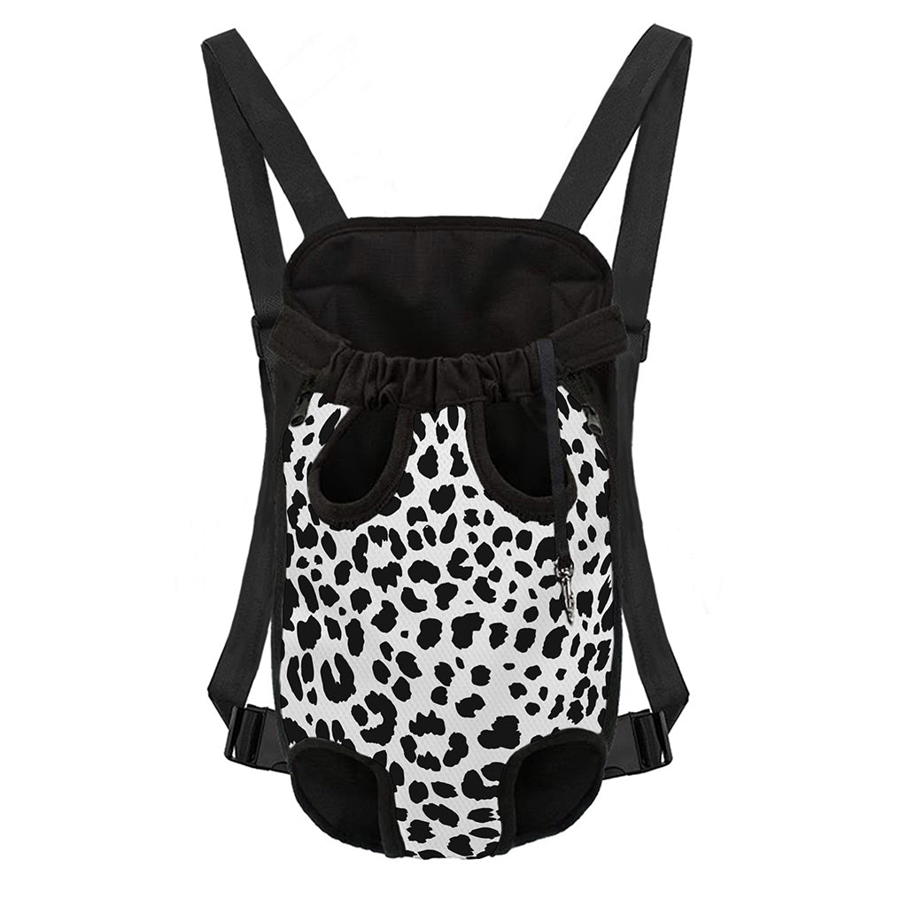 Black And White Jaguar Pattern Print Pet Carrier Backpack