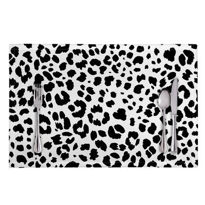 Black And White Jaguar Pattern Print Placemat