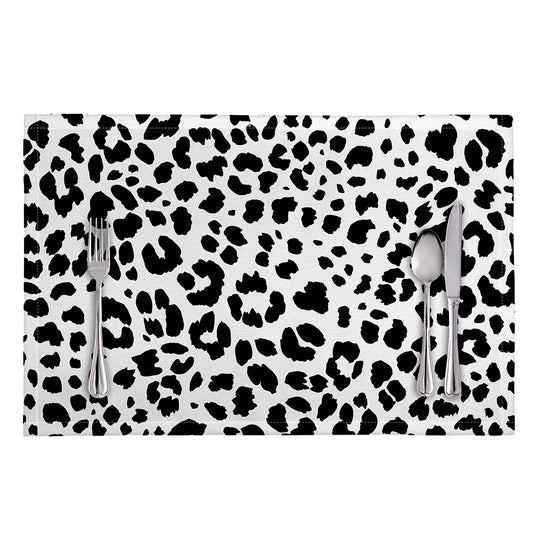 Black And White Jaguar Pattern Print Placemat