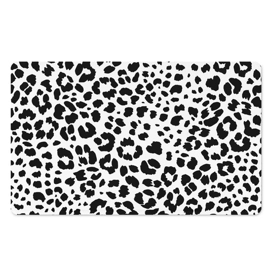 Black And White Jaguar Pattern Print Polyester Doormat