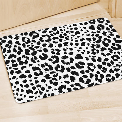 Black And White Jaguar Pattern Print Polyester Doormat