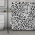 Black And White Jaguar Pattern Print Polyester Shower Curtain