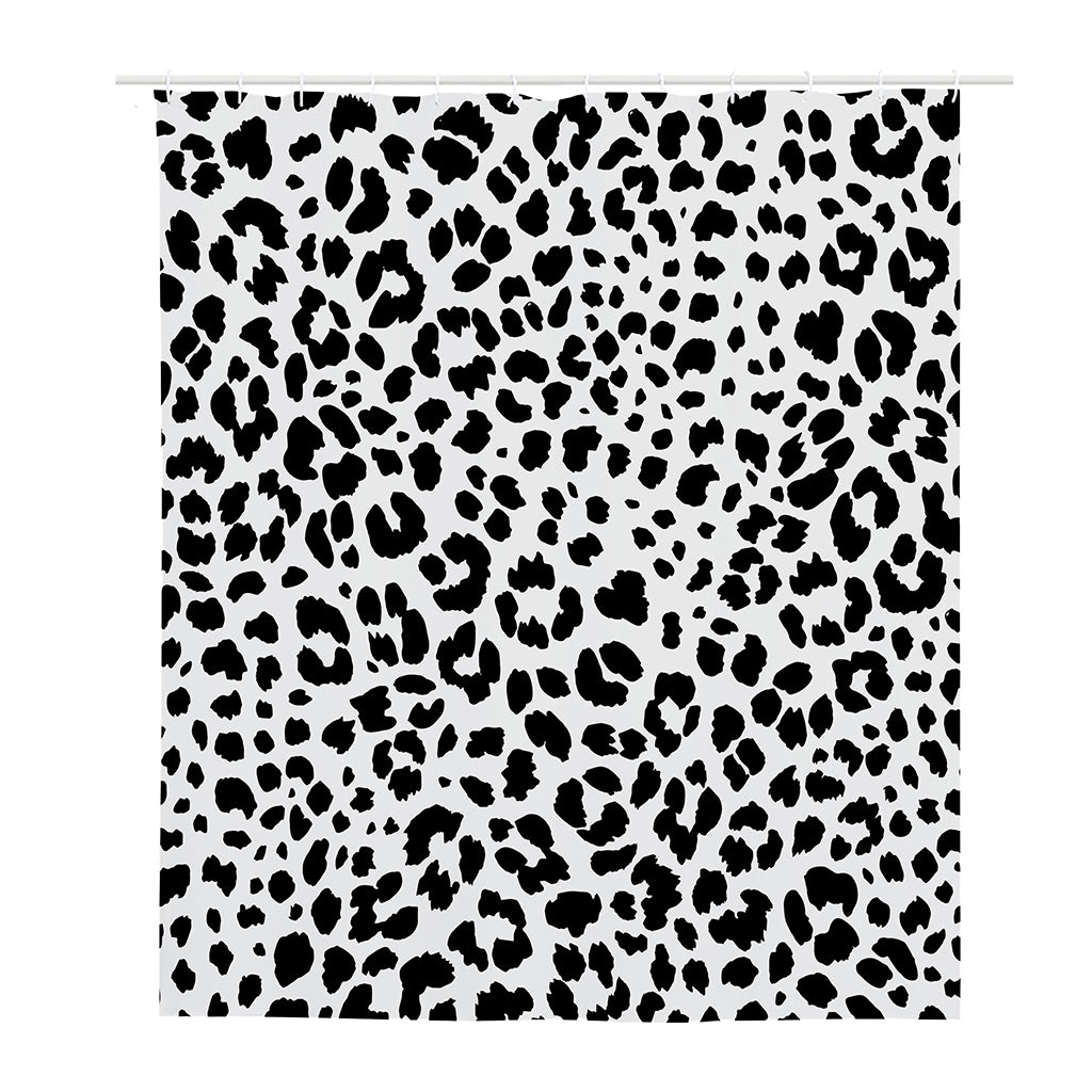 Black And White Jaguar Pattern Print Polyester Shower Curtain
