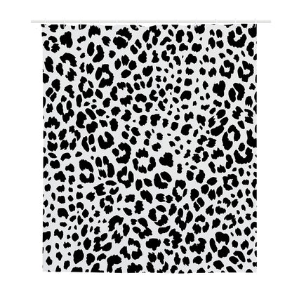Black And White Jaguar Pattern Print Polyester Shower Curtain