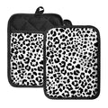 Black And White Jaguar Pattern Print Pot Holders With Pocket
