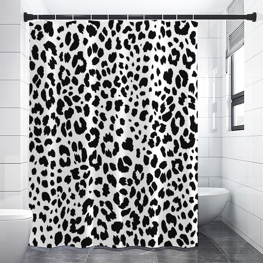 Black And White Jaguar Pattern Print Premium Shower Curtain
