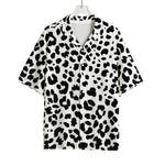Black And White Jaguar Pattern Print Rayon Hawaiian Shirt