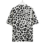 Black And White Jaguar Pattern Print Rayon Hawaiian Shirt