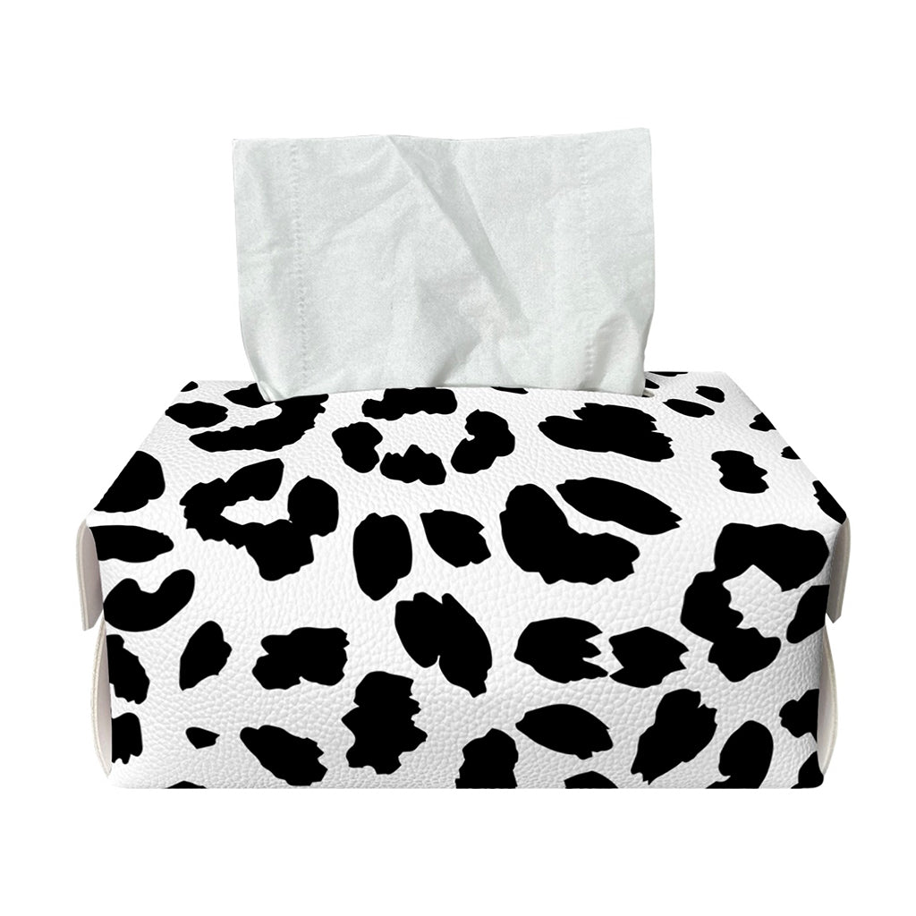 Black And White Jaguar Pattern Print Rectangle Tissue Box Cover