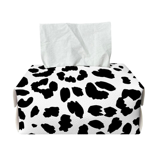 Black And White Jaguar Pattern Print Rectangle Tissue Box Cover