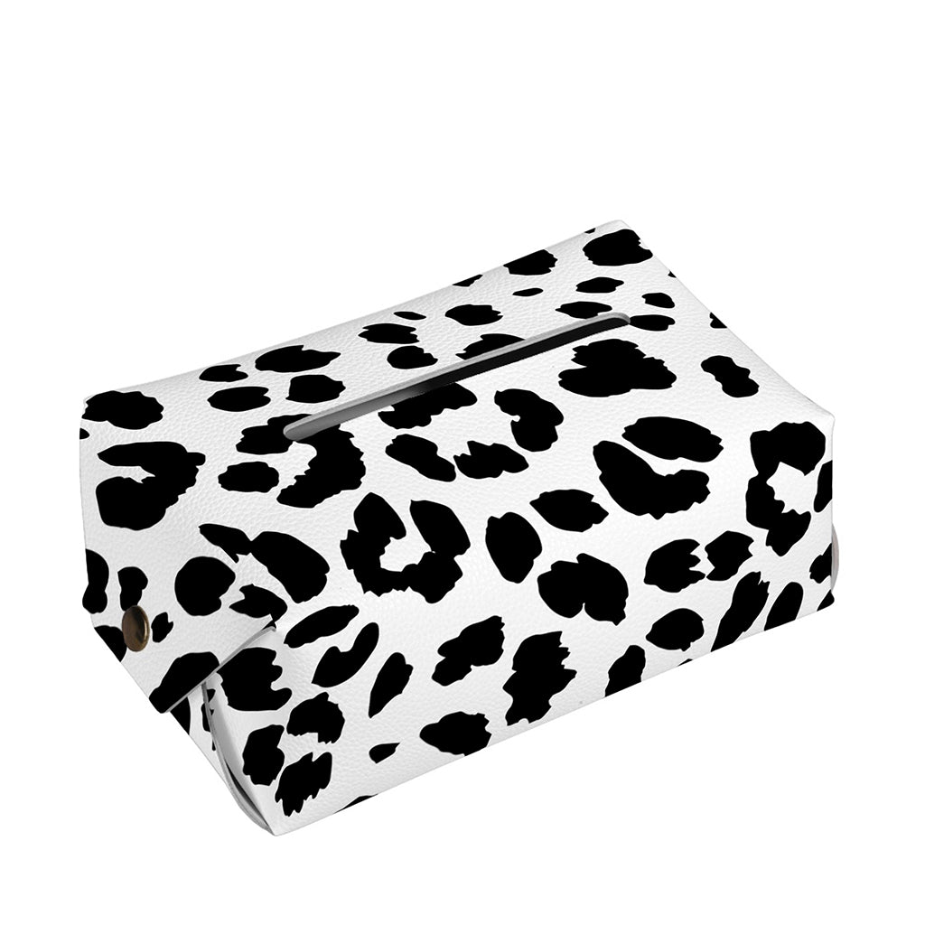 Black And White Jaguar Pattern Print Rectangle Tissue Box Cover