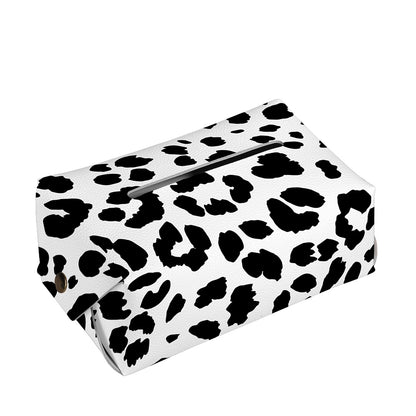 Black And White Jaguar Pattern Print Rectangle Tissue Box Cover