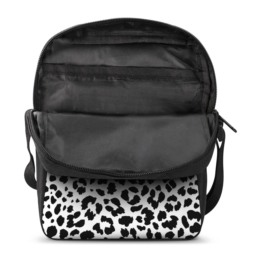 Black And White Jaguar Pattern Print Rectangular Crossbody Bag