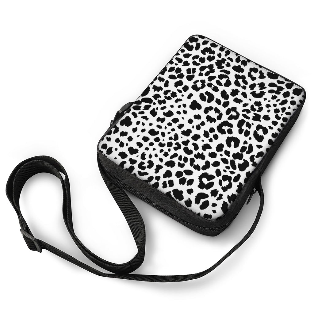 Black And White Jaguar Pattern Print Rectangular Crossbody Bag