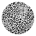 Black And White Jaguar Pattern Print Round Blanket