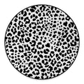 Black And White Jaguar Pattern Print Round Floor Mat