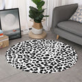 Black And White Jaguar Pattern Print Round Rug
