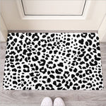 Black And White Jaguar Pattern Print Rubber Doormat