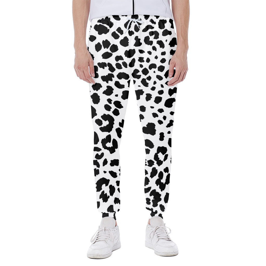 Black And White Jaguar Pattern Print Scuba Joggers