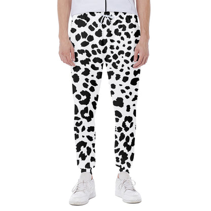 Black And White Jaguar Pattern Print Scuba Joggers