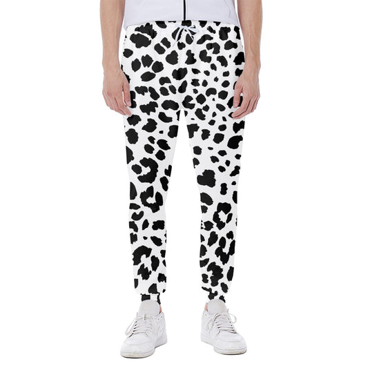 Black And White Jaguar Pattern Print Scuba Joggers