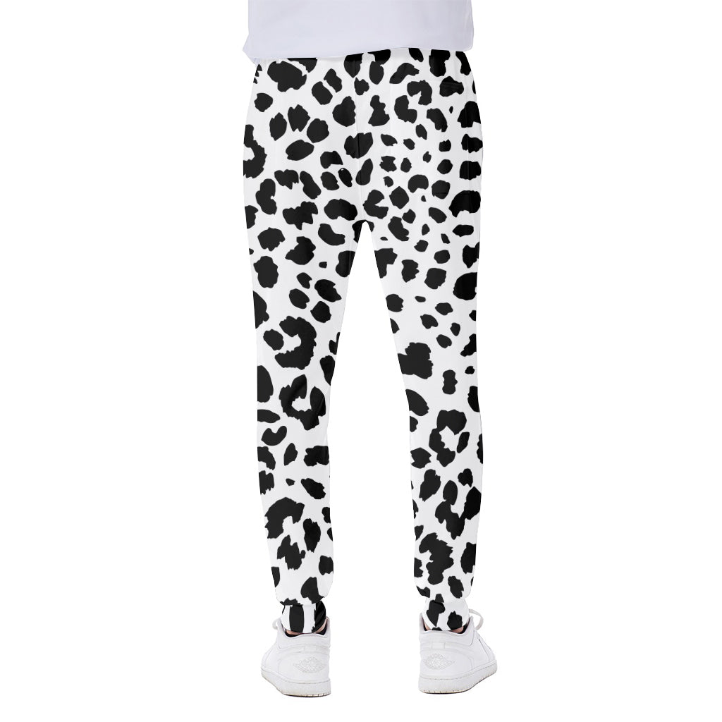 Black And White Jaguar Pattern Print Scuba Joggers