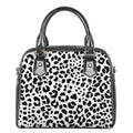 Black And White Jaguar Pattern Print Shoulder Handbag