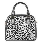 Black And White Jaguar Pattern Print Shoulder Handbag