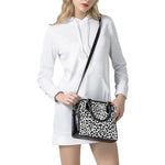 Black And White Jaguar Pattern Print Shoulder Handbag