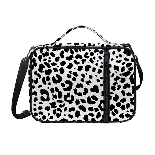 Black And White Jaguar Pattern Print Shoulder Strap Bible Bag