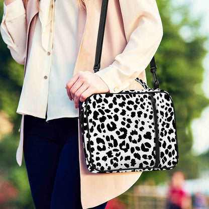 Black And White Jaguar Pattern Print Shoulder Strap Bible Bag