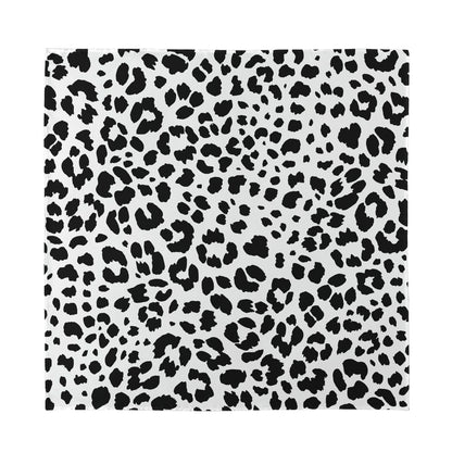 Black And White Jaguar Pattern Print Silk Bandana