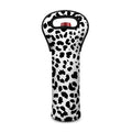 Black And White Jaguar Pattern Print Single Neoprene Wine Tote