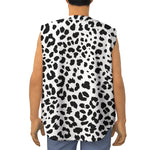 Black And White Jaguar Pattern Print Sleeveless Baseball Jersey