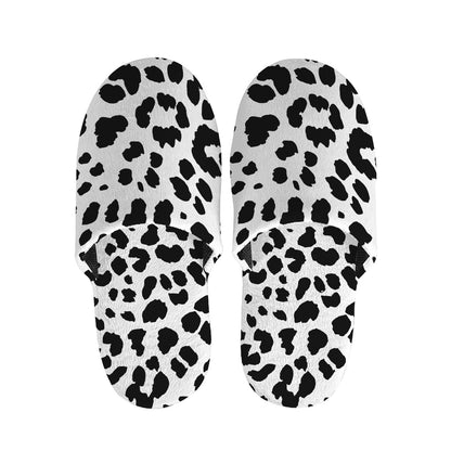 Black And White Jaguar Pattern Print Slippers