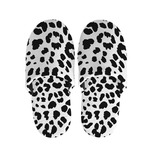 Black And White Jaguar Pattern Print Slippers