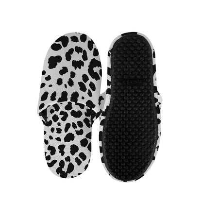 Black And White Jaguar Pattern Print Slippers