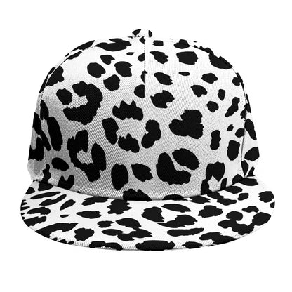Black And White Jaguar Pattern Print Snapback Cap