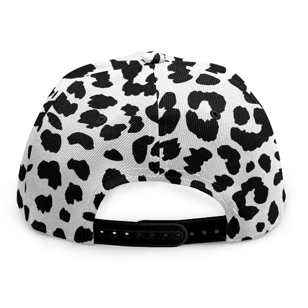 Black And White Jaguar Pattern Print Snapback Cap