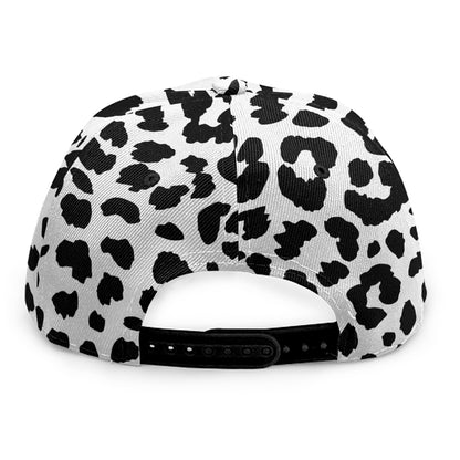 Black And White Jaguar Pattern Print Snapback Cap