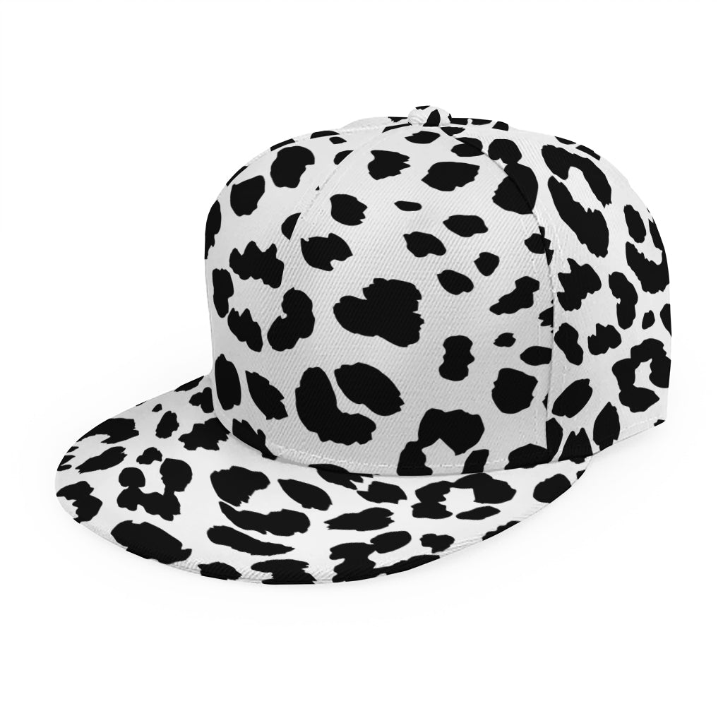 Black And White Jaguar Pattern Print Snapback Cap