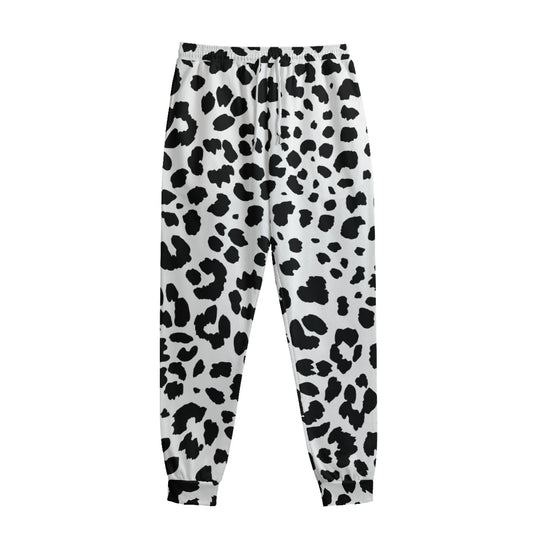 Black And White Jaguar Pattern Print Sweatpants