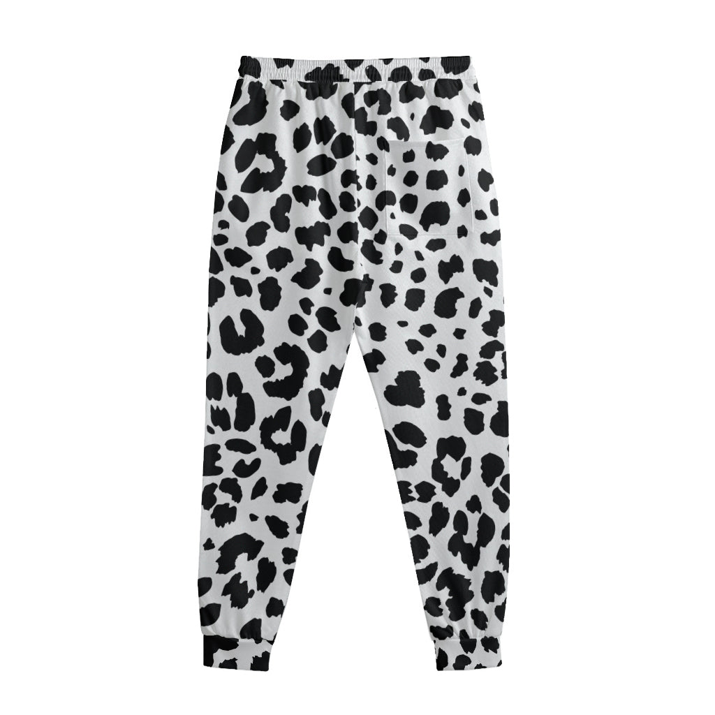 Black And White Jaguar Pattern Print Sweatpants