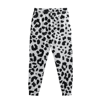 Black And White Jaguar Pattern Print Sweatpants