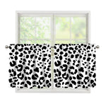 Black And White Jaguar Pattern Print Tier Curtains