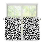 Black And White Jaguar Pattern Print Tier Curtains