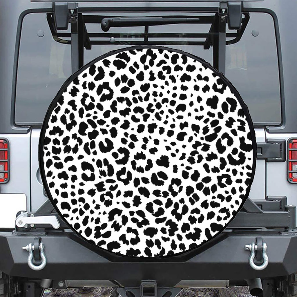 Black And White Jaguar Pattern Print Tire Cover