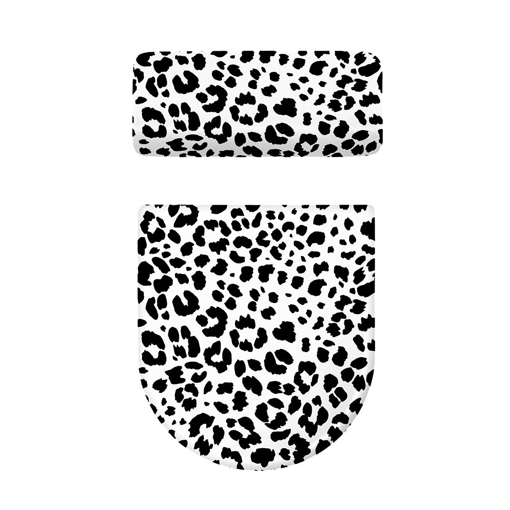 Black And White Jaguar Pattern Print Toilet Lid And Tank Cover Set