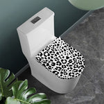 Black And White Jaguar Pattern Print Toilet Lid Cover